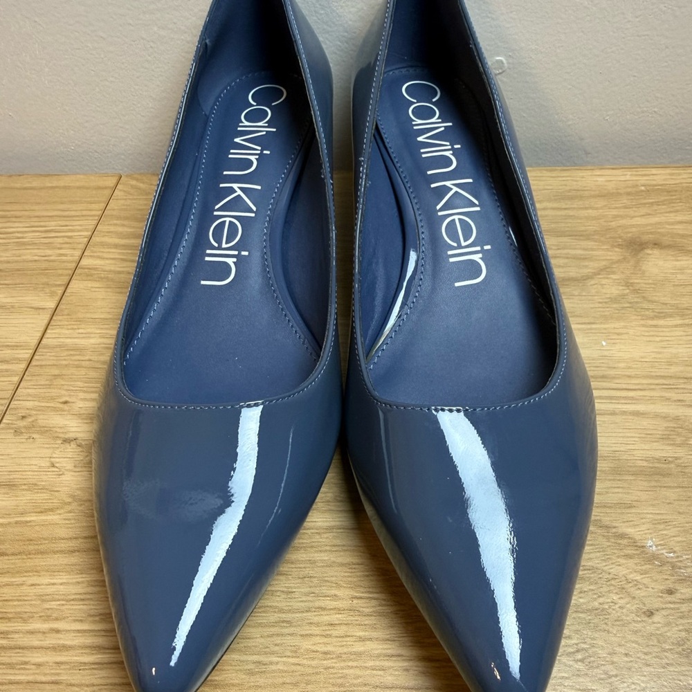 Calvin Klein Women's Blue Patent Loafers